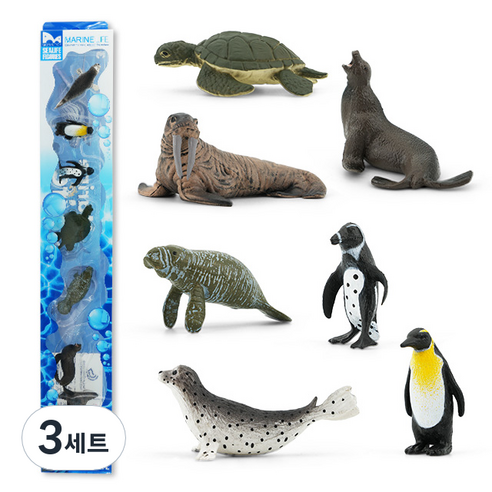 모펀 바다펭귄과 친구들 피규어 7종 세트, 3세트