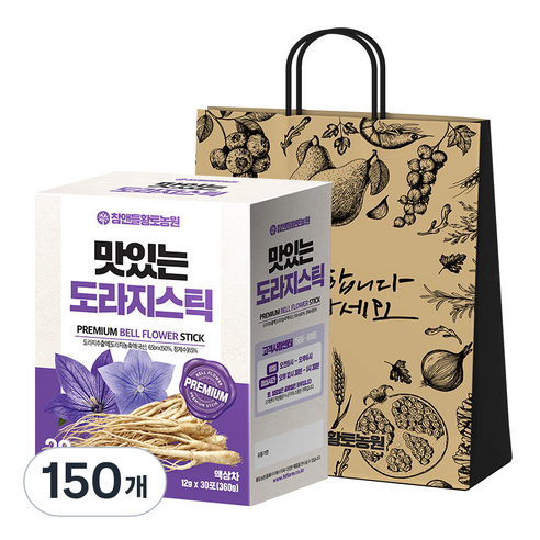 참앤들황토농원 맛있는 도라지스틱 + 쇼핑백, 12g, 150개