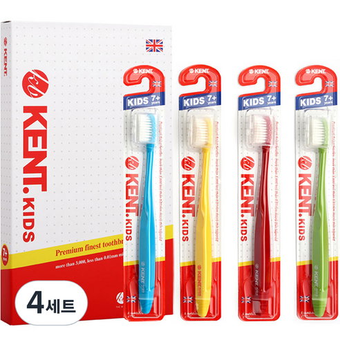 켄트 어린이용 칫솔 4종 + 위생캡 4p 세트, 4세트, 4개입