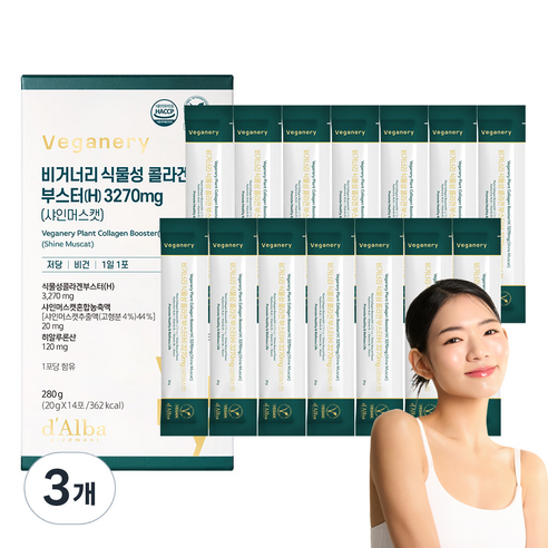 비거너리 식물성 콜라겐 부스터 (H) 3270mg (샤인머스캣) 14p, 280g, 3개