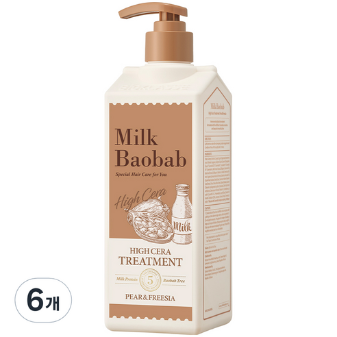 밀크바오밥 하이세라 트리트먼트 페어앤프리지아, 6개, 500ml