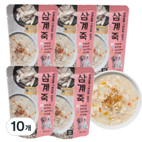 미음펫 강아지 삼계죽 120g, 10개