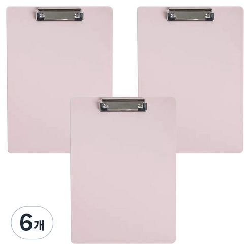 머니풀 마카롱 클립보드 A4, 핑크, 6개