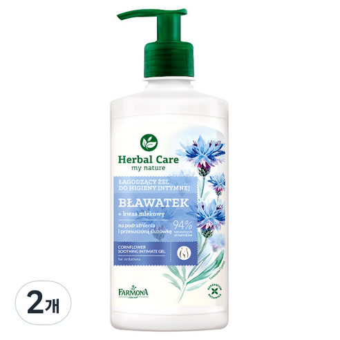 파모나 허벌케어 콘플라워 인티메이트 겔 여성청결제, 330ml, 2개