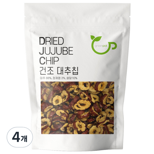그린팟 간식용 건조 대추칩, 500g(1개), 4개