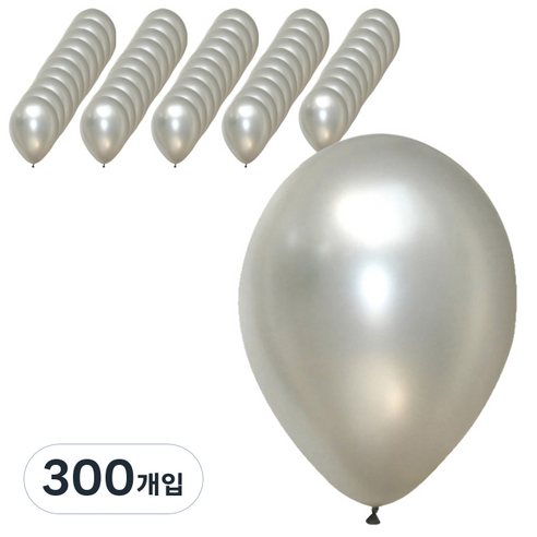 파티팡 라운드 풍선 30cm, 펄 실버, 300개입