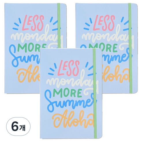 빅드림 A5 밴딩 Less 먼데이 다이어리, 스카이, 6개