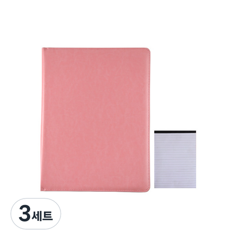 아리코 비즈니스 다기능 가죽 클립보드 + 메모지 세트, 핑크(클립보드), 3세트