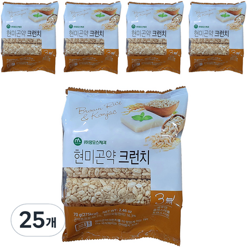 맘모스제과 현미 곤약 크런치 쌀과자, 70g, 25개