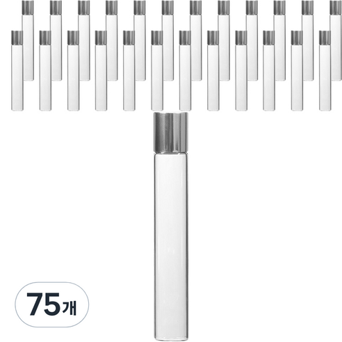 롤온 향수 용기 10ml, 75개, 실버(캡) + 투명(용기)