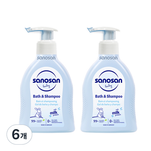 사노산 2.0 베이비 바스앤샴푸, 6개, 200ml
