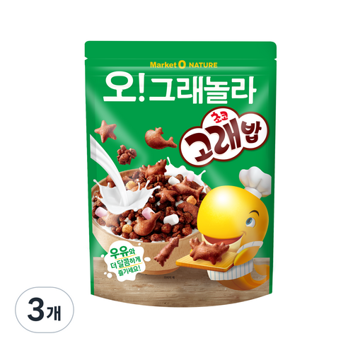 마켓오네이처 오그래놀라 초코고래밥, 275g, 3개