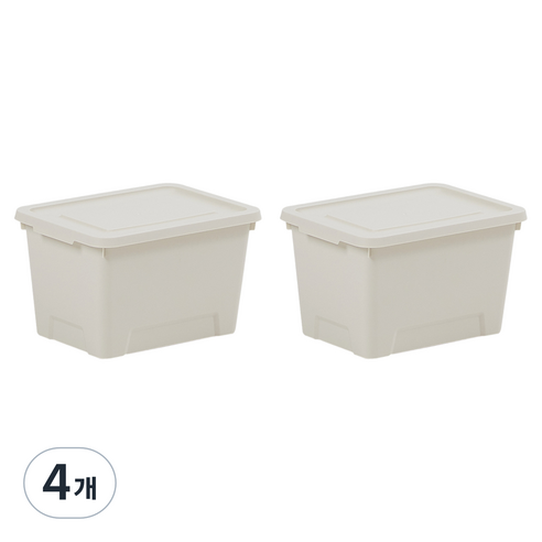 룸앤홈 국내 제조 마일드 수납 박스, 아이보리, 4개