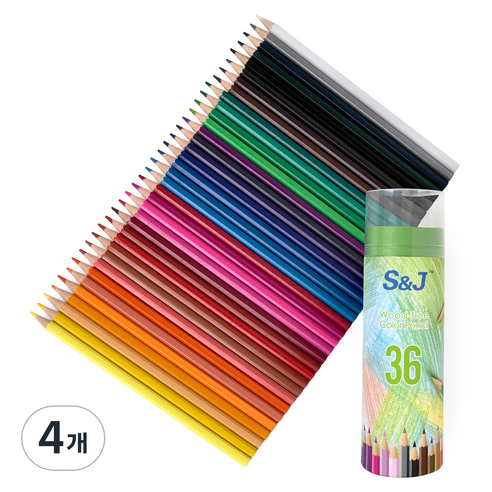 온비유 프리미엄 드로잉 색연필 17.5cm, 36색, 4개