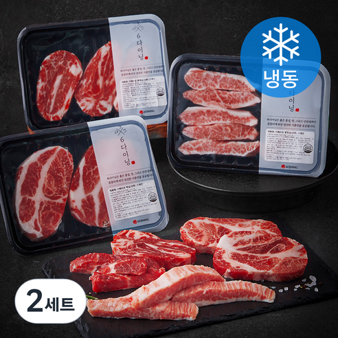 6다이닝 이베리코 황제살 180g + 항정살 180g + 목살 180g 세트 (냉동), 2세트