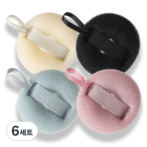 리브모어 저자극 클린 샤워볼 4종 세트, 혼합색상, 6세트