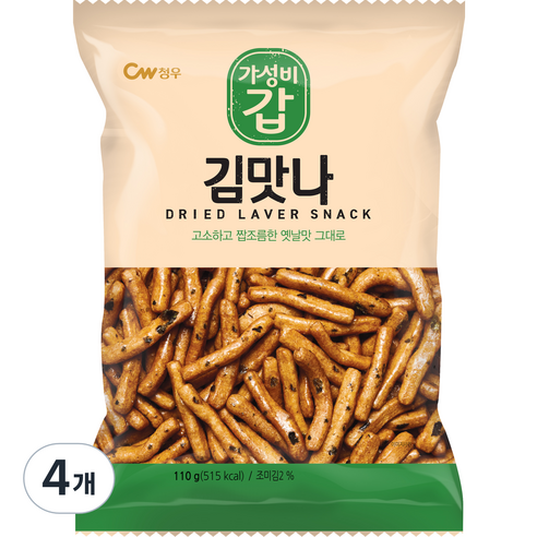 청우식품 김맛나, 110g, 4개