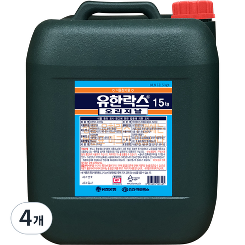 유한락스 오리지날, 15kg, 4개