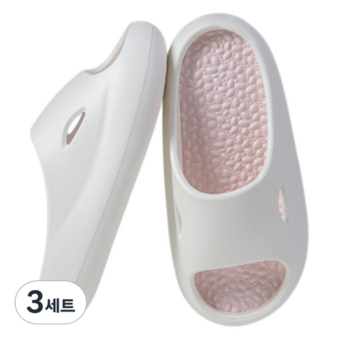 언헤브 투톤 유니크 지압 슬리퍼 230, 02 핑크, 3세트