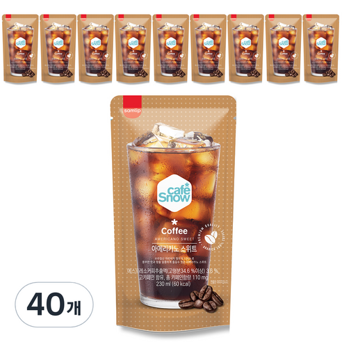 삼립 카페스노우 아메리카노 스위트, 230ml, 40개