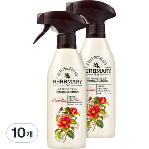 허브마리 1848 섬유탈취제 카멜리아 힐 본품, 400ml, 10개