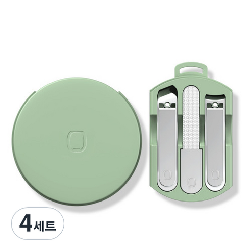 피피홈리빙 마카롱 포켓 손톱깍이 케어 세트, 4세트, 그린