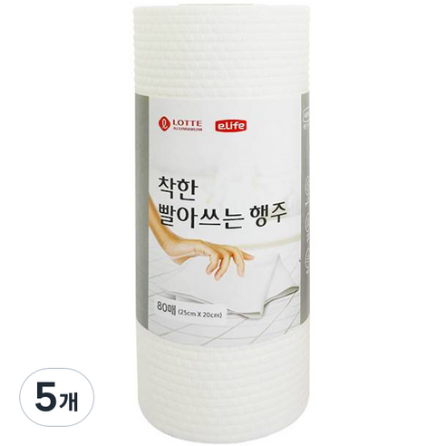 롯데이라이프 착한 빨아쓰는 행주, 80개입, 5개