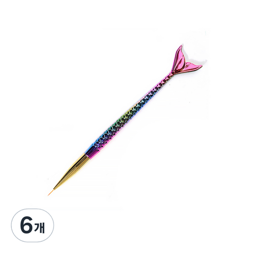 DM 알럽뷰 네일아트 인어브러쉬, 04세필핑크인어, 6개