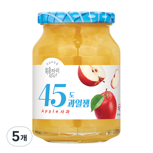복음자리 45도 과일잼 사과, 350g, 5개