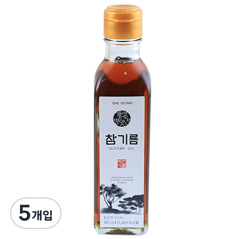 개성방앗간 참기름, 180ml, 5개