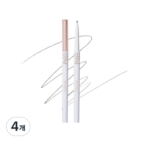 에크멀 라이브 브로우 마이크로 펜슬 0.03g, M00 애쉬 블랙, 4개