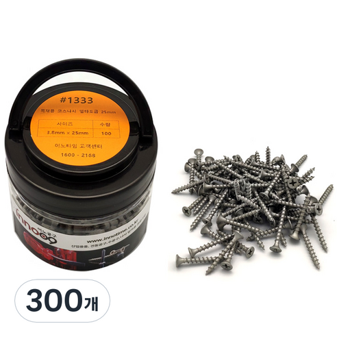 이노공구 목재용 델타도금 코스나사 3.8 x 25 mm 1333, 300개