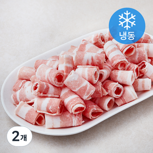 미트포유 덴마크 무연골 대패삼겹 2mm (냉동), 2개, 1kg