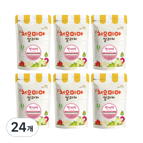 쌀과자마을 처으미야 스틱 과자, 딸기, 24개, 40g