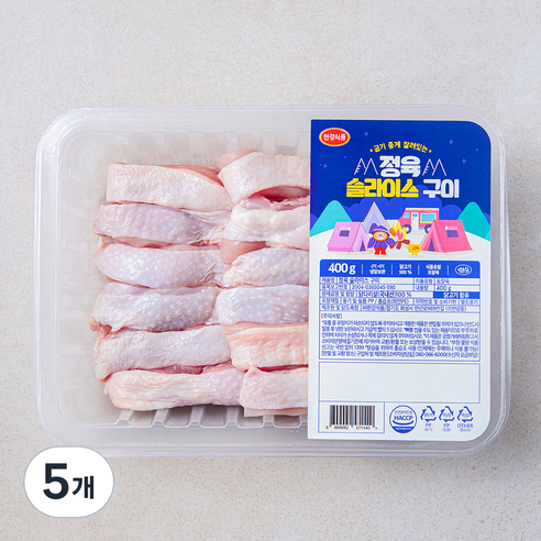 한강식품 정육 슬라이스 구이 닭다리살 (냉장), 5개, 400g