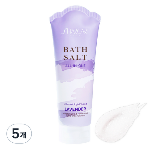 샤카트 올인원 배쓰솔트 두피스켈링 바디스크럽 라벤더향, 5개, 200g