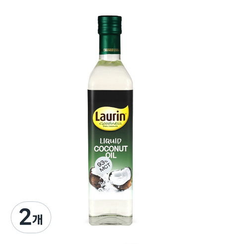 라우린 MCT 코코넛 오일, 500ml, 2개