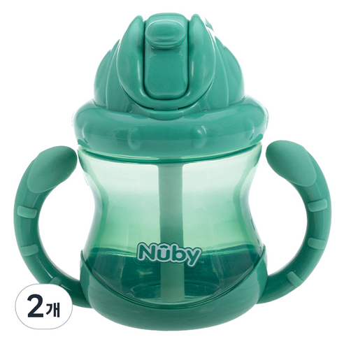 누비 무당벌레 빨대컵 240ml, 뉴트럴그린, 2개