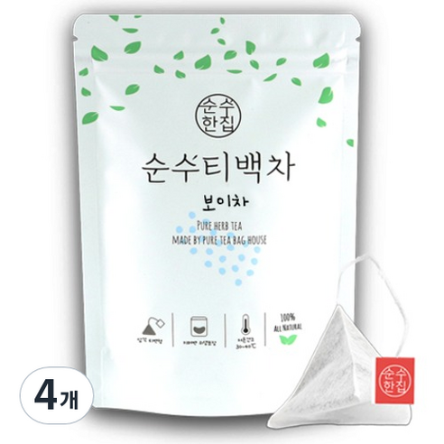 순수한집 보이차 티백, 1g, 10개입, 4개