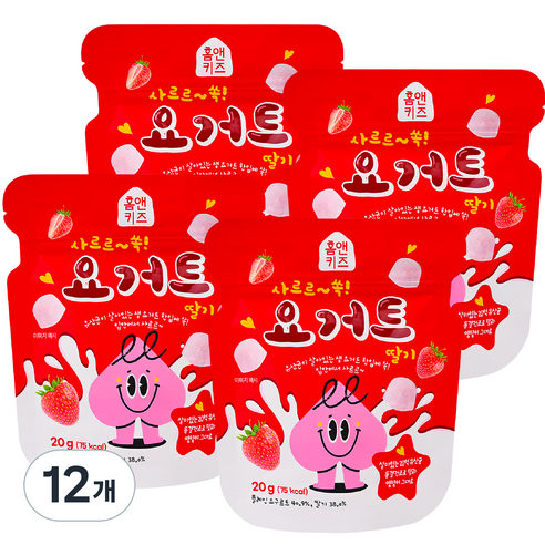 홈앤키즈 사르르쏙 요거트 딸기 20g, 12개, 딸기맛