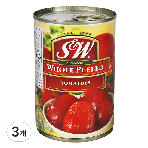 S&W 홀 필 토마토, 400g, 3개