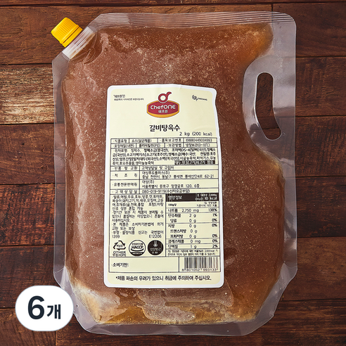 쉐프원 갈비탕육수, 2kg, 6개