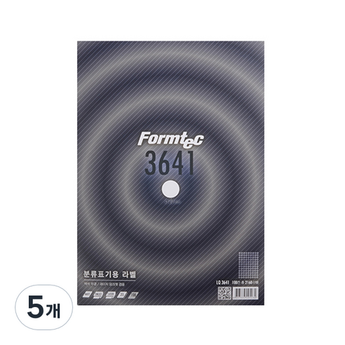 폼텍 분류표기용 전산라벨 20mm 20매 LQ-3641, 108칸, 5개