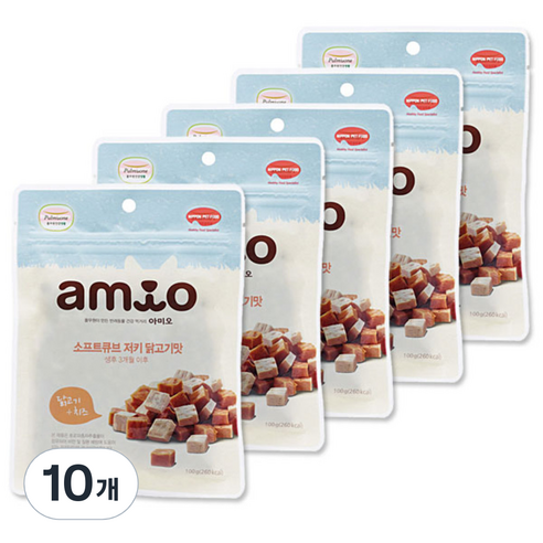 풀무원아미오 소프트큐브 저키, 닭고기, 100g, 10개