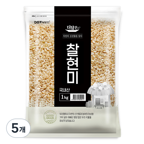 더담은 국산 찰현미, 5개, 1kg