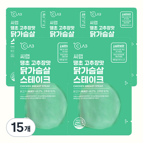 씨랩 땡초 고추장 닭가슴살 스테이크, 100g, 15개