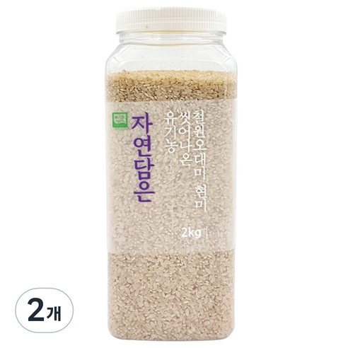 자연담은 유기농 씻어나온 철원오대미 현미 PET, 2kg, 2개