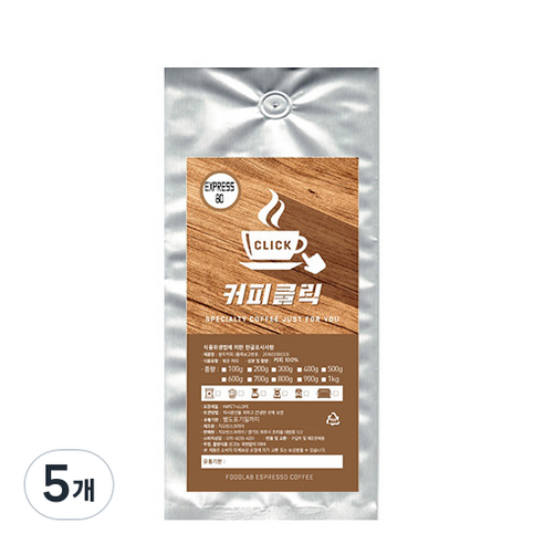 커피클릭 EXPRESS 80 분쇄 커피, 에스프레소, 200g, 5개