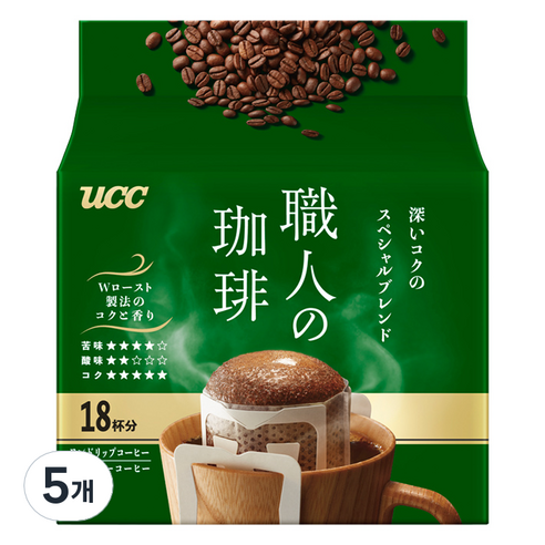 UCC 쇼쿠닝 스페셜 블랜드 드립백커피, 7g, 5개, 18개입