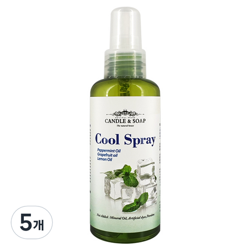 캔들앤솝 피부에 뿌리는 쿨스프레이 바디미스트 페퍼민트향, 150ml, 5개